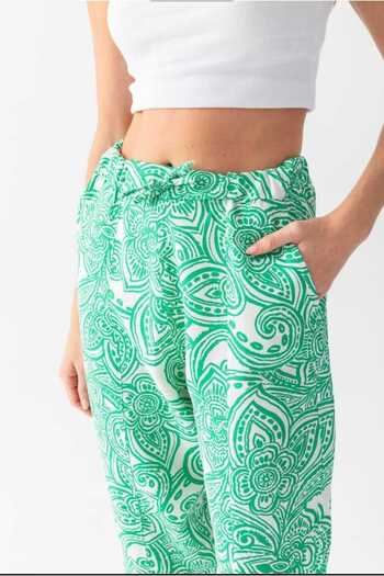 Cisa Design Women's Elastic Waist Patterned Trousers