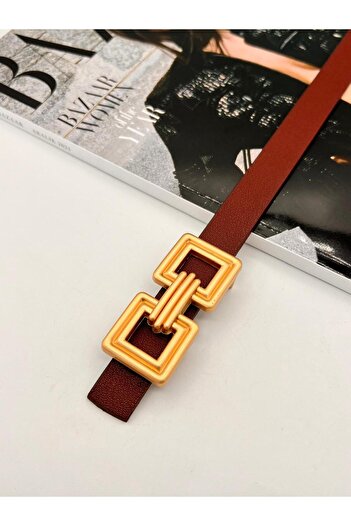 MODAM HİFA Square Pattern Women's Belt Trouser Belt Dress Belt Shirt Belt Coat Belt