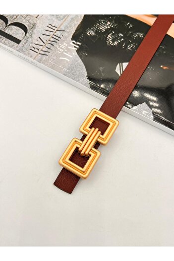 MODAM HİFA Square Pattern Women's Belt Trouser Belt Dress Belt Shirt Belt Coat Belt