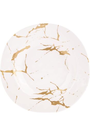 AKDC M/Mine Soup Plate L(23cm) xW(23cm) xH(3cm) White With Gold