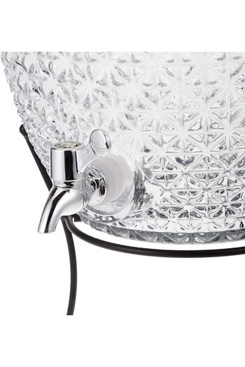 Harmony ST038B-10 TABLE TOP 10L GLAS PINEAPPLE JAR WITH METAL STAND AND NORMAL DISPENSER