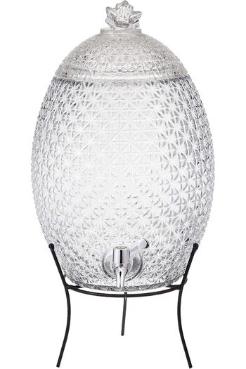 Harmony ST038B-10 TABLE TOP 10L GLAS PINEAPPLE JAR WITH METAL STAND AND NORMAL DISPENSER