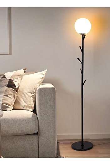 sharpdo Modern Minimalist Floor Mounted Desk Lamp with Coat Hook and Remote Control 9w