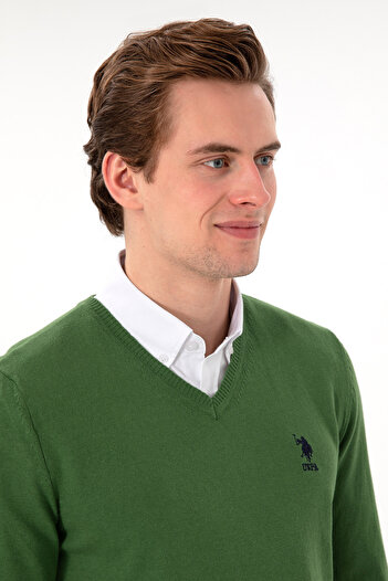 U.S. Polo Assn. Men's Green Basic Sweater 50288881 -Vr054