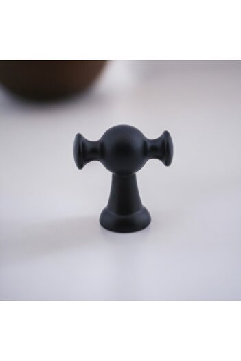 Badem10 Magnolia Buton de mâner din metal negru Mâner cu o singură șurub Mânere Mobilier Bucătărie Sertar Dulap Mâner dulap