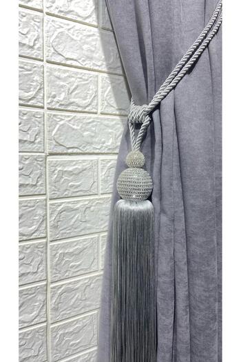 Helezoni Curtain Accessory Tasseled Bracol Stone Luxury Curtain Retractor Cornice Attachment 1 Pc