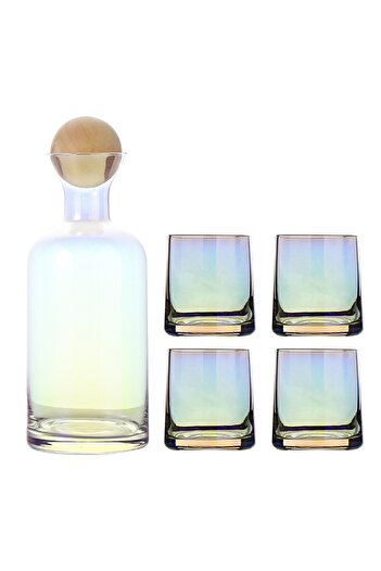 sharpdo Electroplating Process Glass Water Bottle Set Straight Tube One Pot Four Cup Set