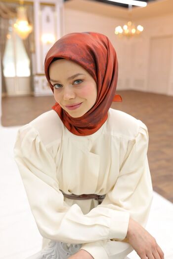 Silk Home Shiny Scarf with Number 75002-64