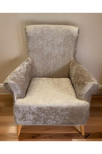 uzhanem Armchair Seat Cover Lycra Fabric, Square Pattern, Single Sofa Cover