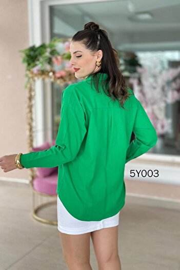 İnce Topuk Cotton Linen Shirt 5Y003