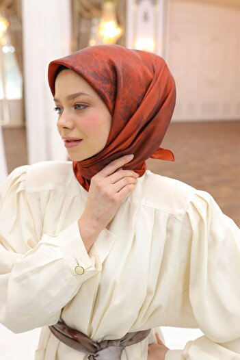 Silk Home Shiny Scarf with Number 75002-64