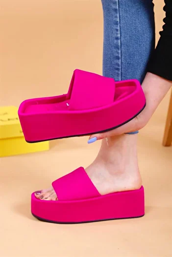 layki Παντόφλες πολυτελείας με ψηλή σόλα Volga Fuchsia