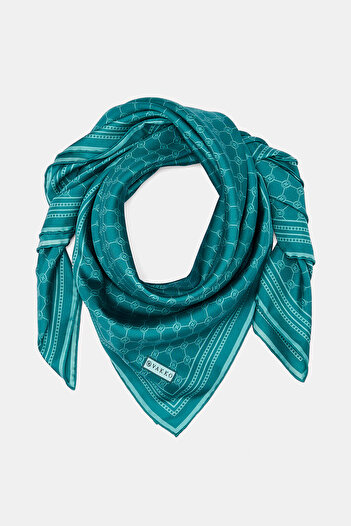 Vakko Μεταξωτό μαντήλι Twill - Special Series - Petrol Green