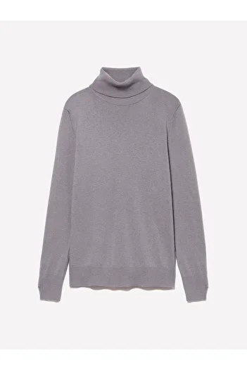 Sisley Women's Smoked Wool and Cashmere Blended Rib Detailed Turtleneck Sweater