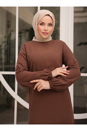 SAHRA BUTİK Φόρεμα με καφέ φούστα - Sahra Boutique