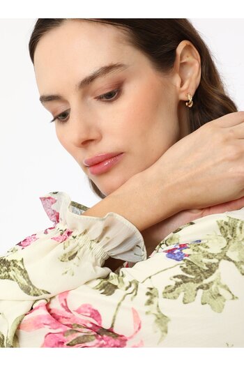 Refka Floral Patterned Chiffon Dress with Fold Skirt - Patterned - Refka