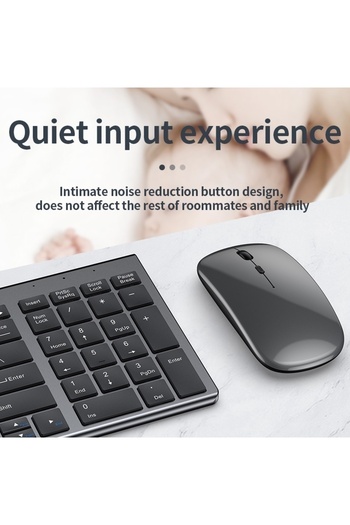 Choice Black English Jomaa Slim Rechargeable Bluetooth Keyboard and Mouse Set for Laptop Computer 2.4G USB