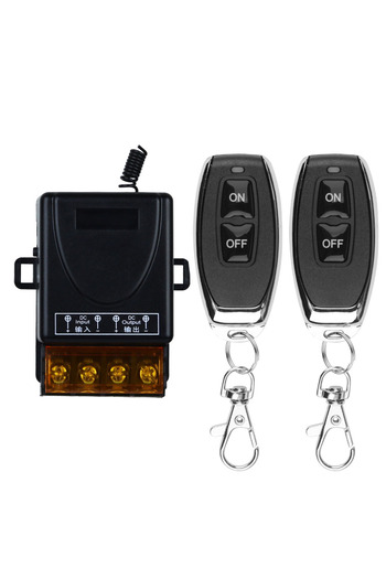 Choice 1Receiver 2Remote DC 12V 24V 48V 72V RF 433Mhz Wireless Remote Control Switch 30A High Current Relay