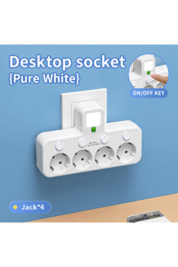 Choice White EU Plug Power Strip with 3 AC Outlets Two specifications with or without USB Type-C port Wall
