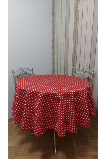 gonk Round, Polka Dot, Duck (Liquid Pusher, Stain Proof) Fabric, Tablecloth