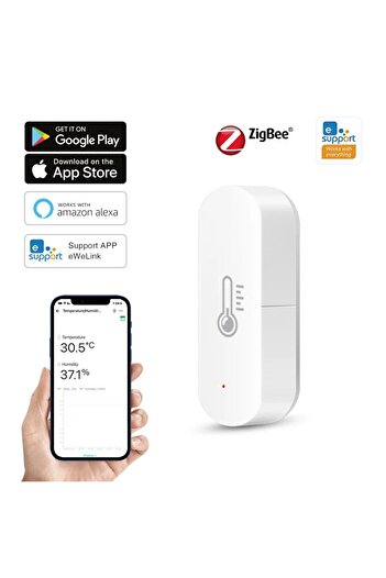 Choice1 WHITE Ewelink ZigBee Smart Temperature Humidity Sensor Battery Powered APP Control Thermometer Hygro