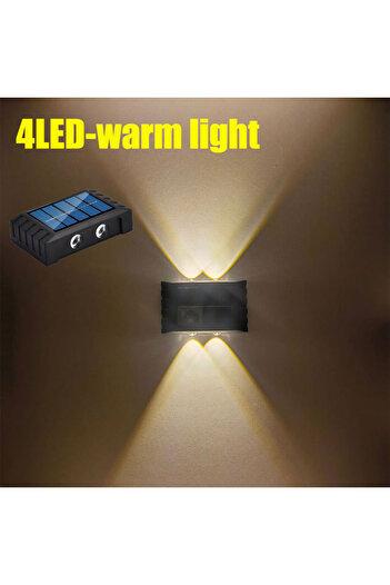 Choice 1 قطعة 4 مصابيح LED دافئة 4/6/8/10 مصابيح LED مصباح حائط يعمل بالطاقة الشمسية ديكور للشارع إضاءة خارجية مقاومة للماء