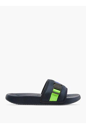 Kappa Boys' Logo Print Slides with Buckle Detail