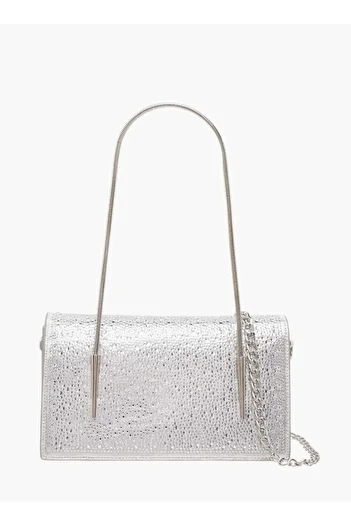 Flora Bella by Shoexpress Flora Bella Embellished Sling Bag with Chain Strap and Magnetic Button Closure