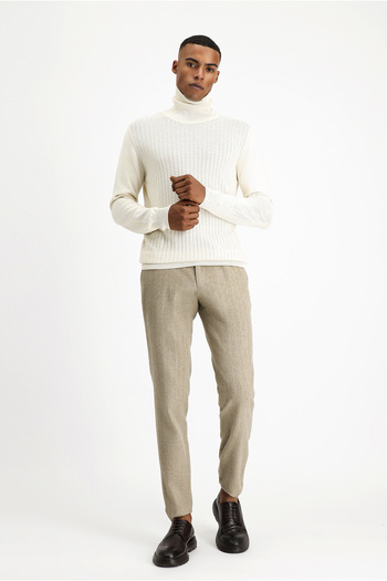 Kiğılı Turtleneck Regular Fit Patterned Cotton Knitwear Sweater