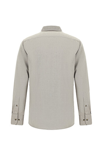 Abdullah Kiğılı Long Sleeve Regular Fit Cotton Button Lapel Oxford Shirt