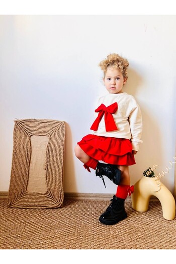 Bisahane Girl's Bow Skirt Set