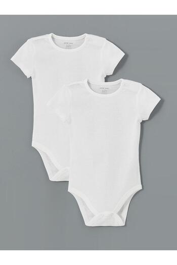 LC Waikiki Crew Neck Short Sleeve Baby Girl Snap Body 2-Piece