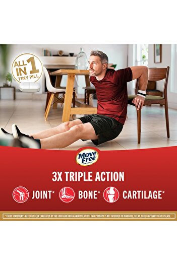 move free Triple Action Joint Support - Type II Collagen, Boron, Hyaluronic Acid - 30 Tablets