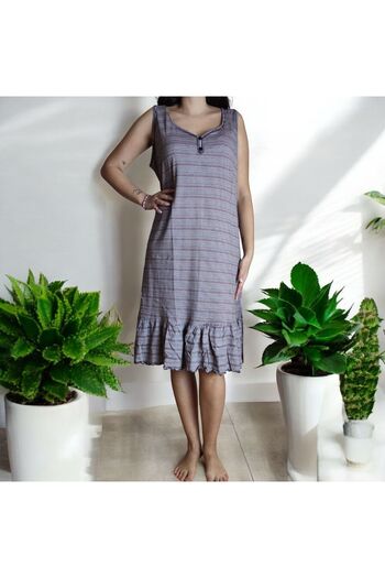enmodaiçgiyim Women's Polka Dot Patterned Zero-Sleeve Dress