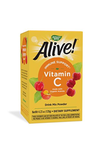 Nature's Way Alive! Vitamin C Powder Drink Mix from Organic Acerola, 4.23 oz.