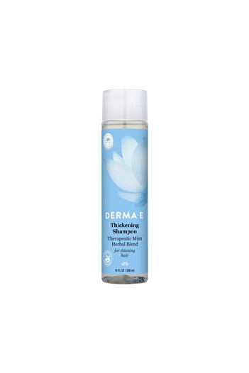 DERMA E Thickening Shampoo for Thinning Hair – Sulfate-Free Mint & Herbal Volumizing Shampoo, 10 oz