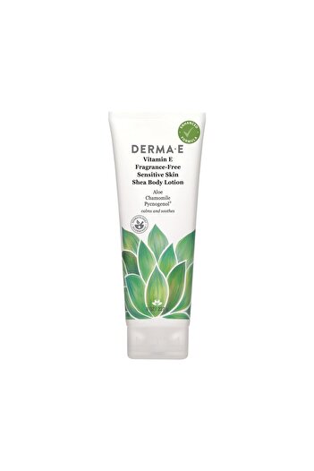 DERMA E Vitamin E Body Lotion, 8 Oz, Fragrance-Free, Shea Butter, Aloe Vera, Chamomile & Pycnogenol