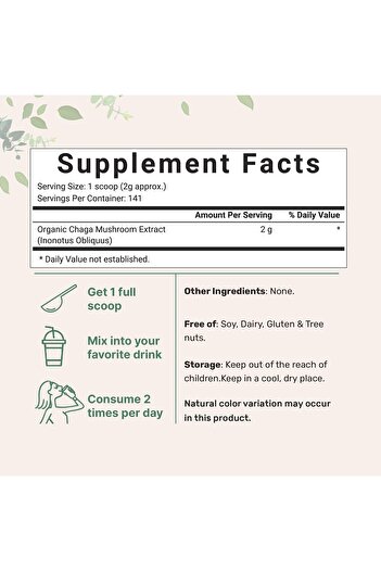 Micro ingredients Organic Chaga Mushroom Extract 100:1 Powder, 10oz | Wild Harvest, Vegan Superfood