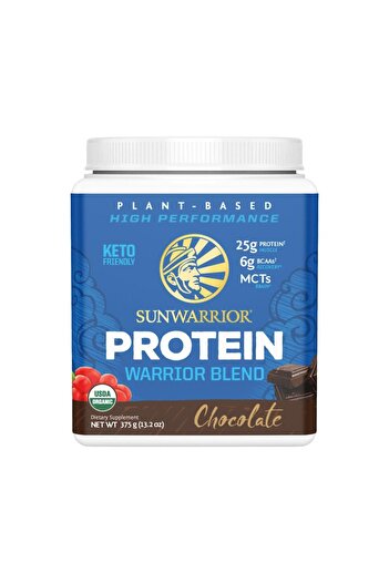 Sunwarrior Warrior Blend, Plant Based, Raw Vegan Protein Powder with Peas & Hemp, Chocolate, 15 Servings