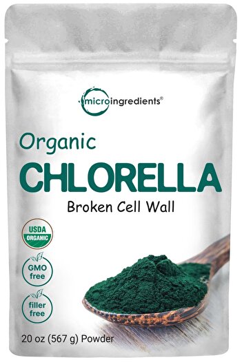 Micro ingredients Organic Chlorella Powder, 20oz | Broken Cell Wall | Raw Superfood, Vegan, Non-GMO