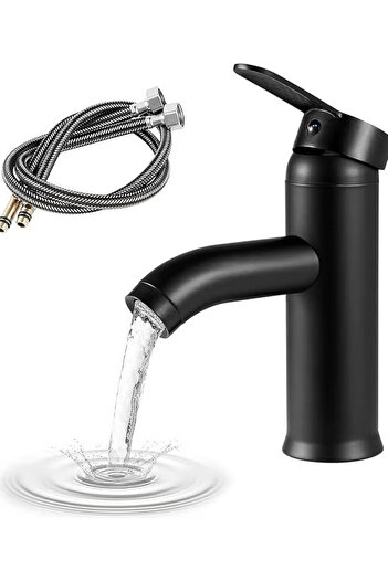 COOYA Wash Basin Mixer Faucet, Stainless Steel, Kitchen Water, Sink Faucet for Bathroom, Black