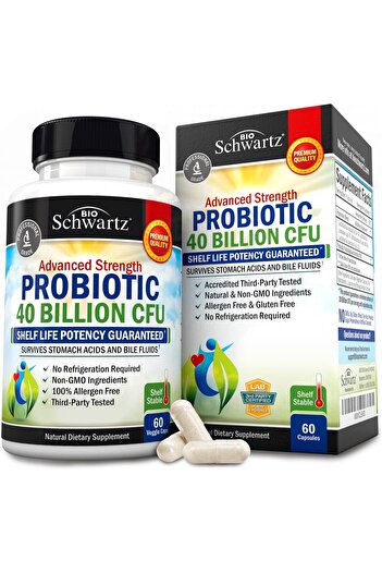 BioSchwartz Daily Probiotic - 40B CFU, Gut Health with Astragalus, Lactobacillus, Prebiotics - Digestive Support