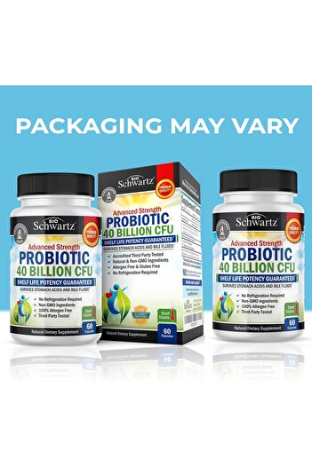 BioSchwartz Daily Probiotic - 40B CFU, Gut Health with Astragalus, Lactobacillus, Prebiotics - Digestive Support