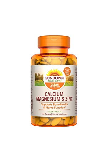 sundown Calcium Magnesium Zinc, For Immune Support, Supports Bone And Nerve Health, 100 Caplets