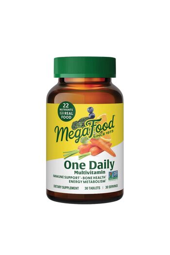 MEGAFOOD Daily Multivitamin for Women & Men - Immune, Bone, Energy - Vegetarian, Non-GMO - 30 Tabs