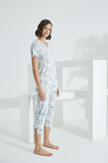 Evia Angelique Bamboo Long Sleeve Women's Capri Suit 22254