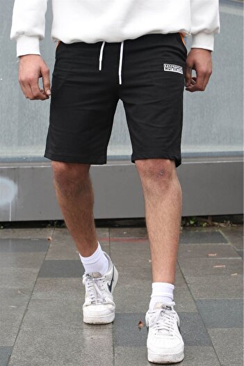Madmext Black Printed Men's Capri Shorts 5487