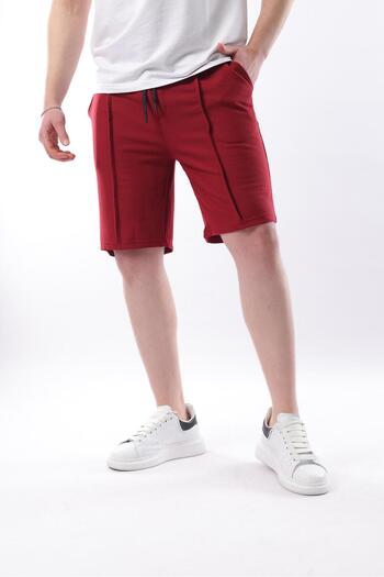 Madmext Claret Red Pocket Men's Shorts E6559