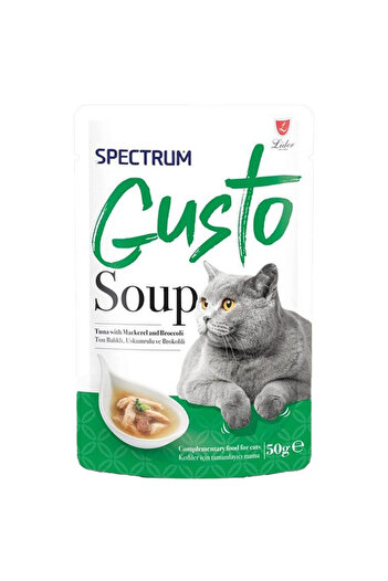 Spectrum Gusto Ton Balıklı Uskumru ve Brokolili Kedi Çorbası 50gr