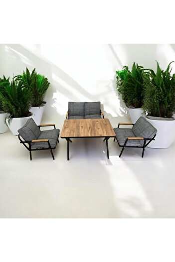 Dekoroom's Zen 2-1-1- Masa Bahçe Balkon Mobilyası,cafe Mobilyası , Çay Seti